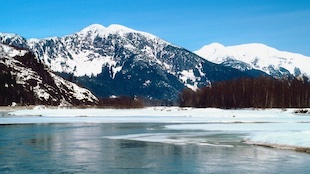 Photo of mountain peaks near Terrace, British Columbia